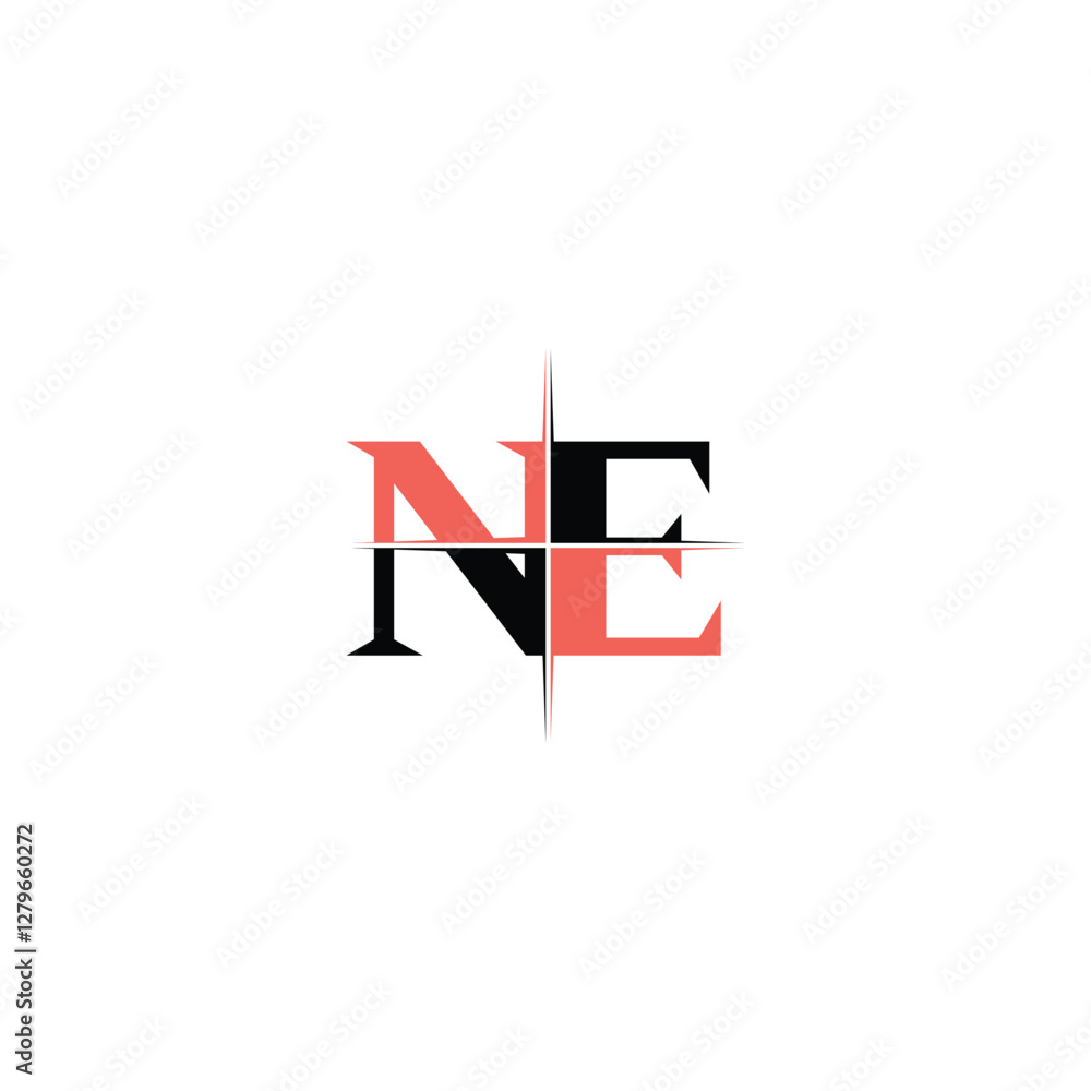 Minimalist Alphabet Letters Initial Monogram EN NE Logo Minimalist Alphabet Letters Initial Monogram EN NE Logo