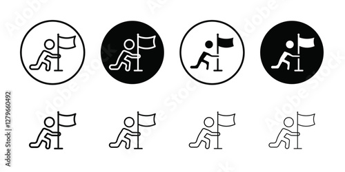 Surrender, capitulate, give up icon Thin line flat illustration