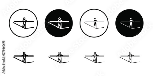 Tightrope walker icon Thin line flat illustration