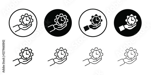 Time management icon Thin line flat illustration
