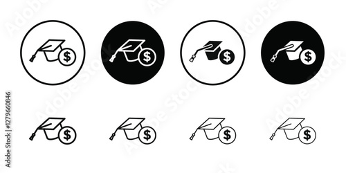 tuition fee icon Thin line flat illustration