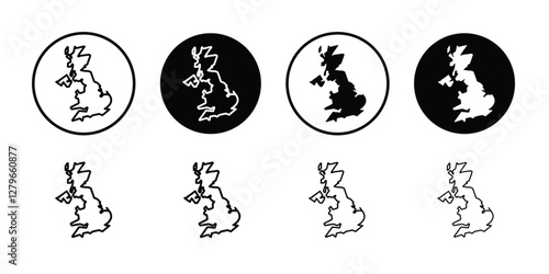 United Kingdom map icon Thin line flat illustration