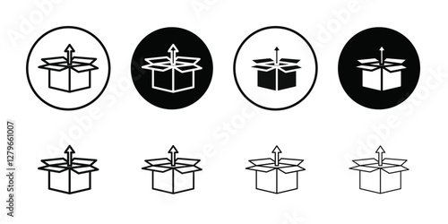 Unpack icon Thin line flat illustration