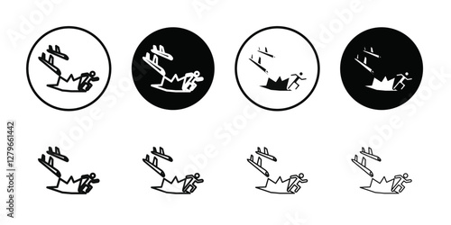 war Refugee icon Thin line flat illustration