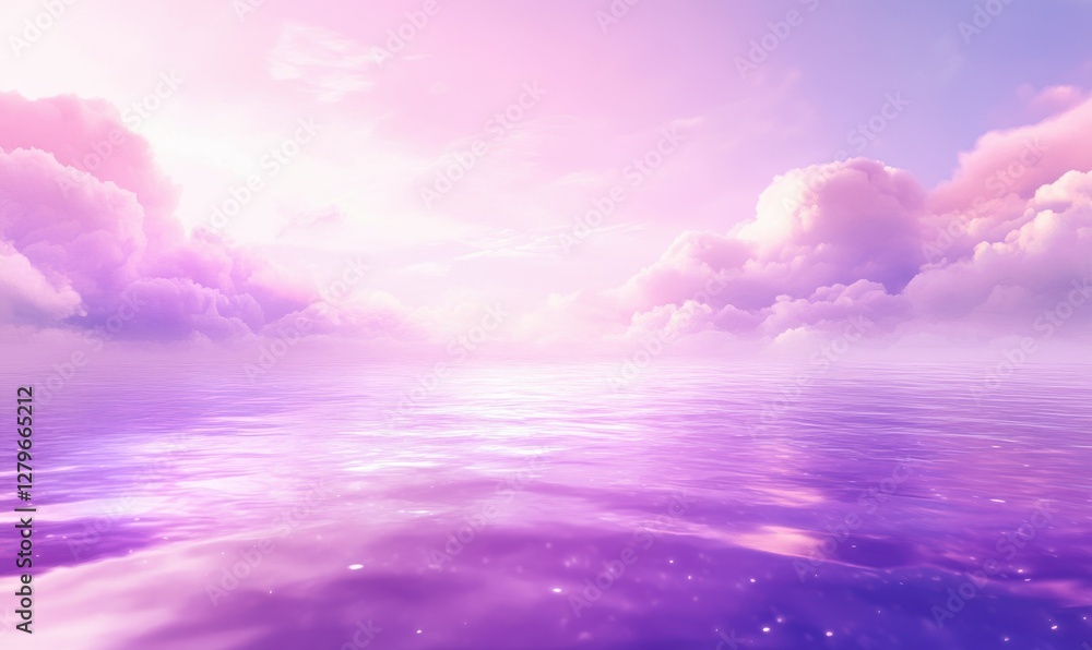 Dreamy purple and pink sky with glowing clouds blending seamlessly into a soft pastel horizon, creating a peaceful and ethereal atmosphere, Dreamy purple and pink sky with glowing clouds blending seamlessly into a soft pastel horizon, creating a peaceful and ethereal atmosphere,