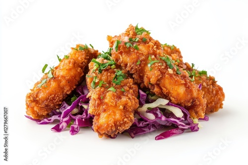 Crunchy chicken cutlets with cabbage slaw