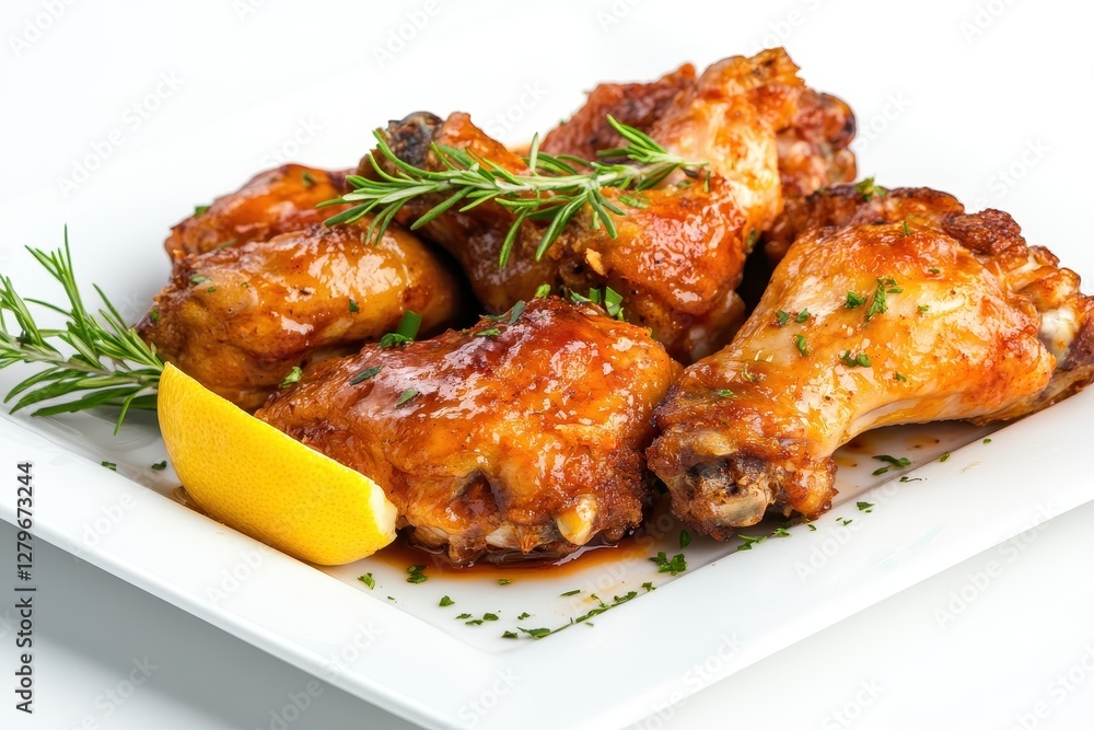 Fried chicken fast food consists of flour coated chicken pieces Fried chicken fast food consists of flour coated chicken pieces