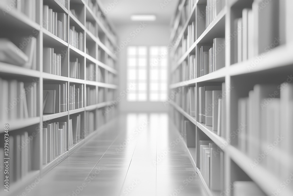 Fototapeta premium fuzzy library bookshelf for your backdrop design