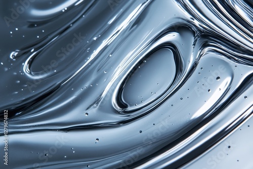 Gray gel or serum with a reflective microscope backdrop