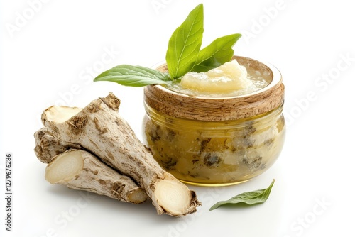 Homemade ointment for bones created from fresh comfrey root and rendered lard