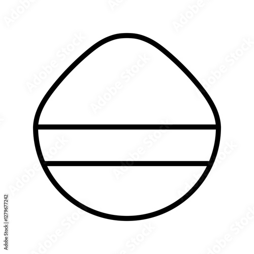 Teardrop shaped beauty powder with handler