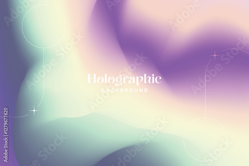 Abstract Iridescence Holographic Background Pastel Gradient. Trendy Modern Design Gradient Holographic texture