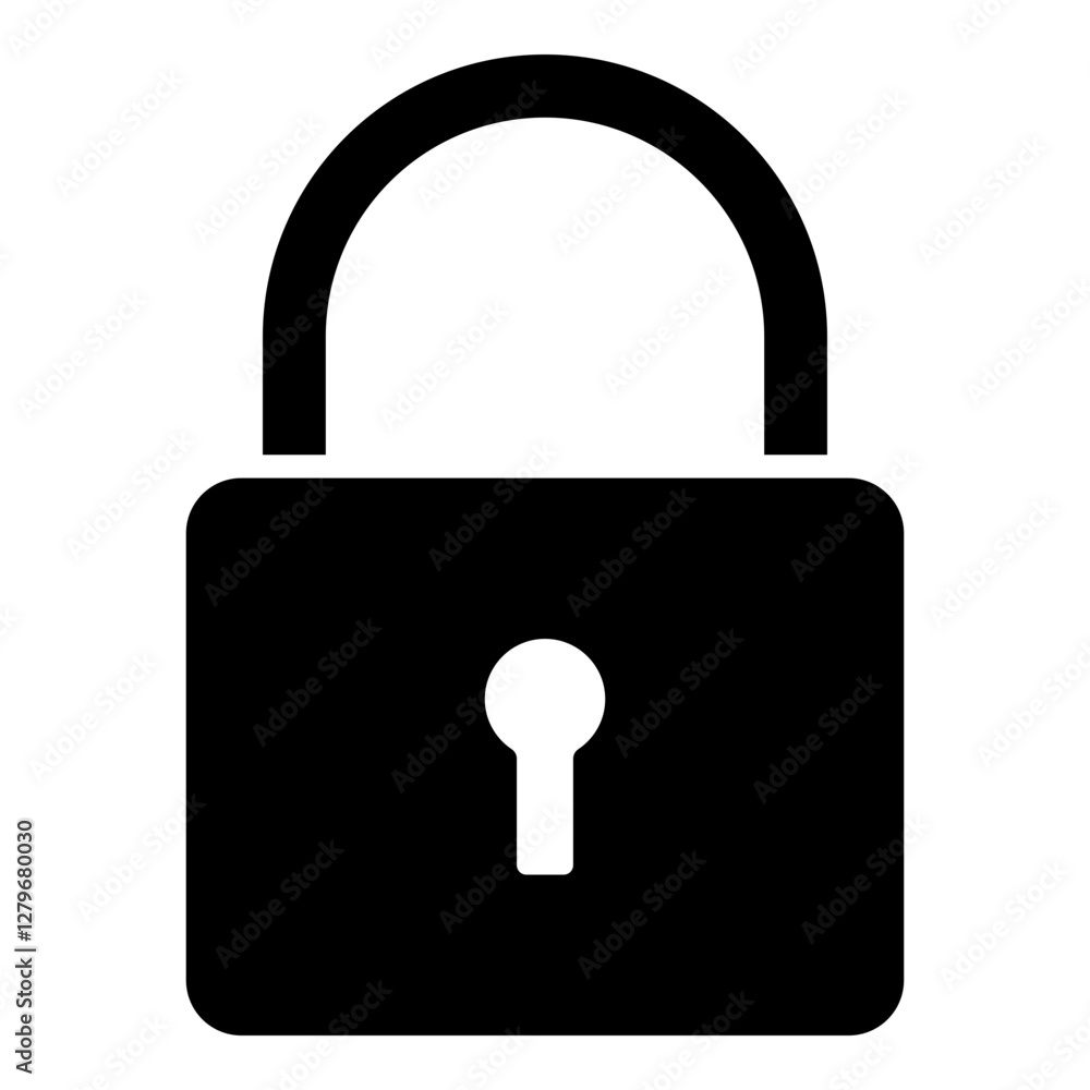 Closed padlock glyph solid icon Closed padlock glyph solid icon