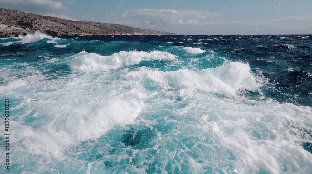 Obraz premium Powerful ocean waves crashing