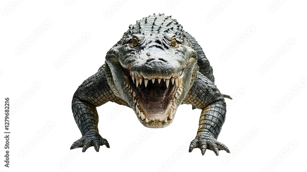 Obraz premium Large crocodile with open mouth in natural pose