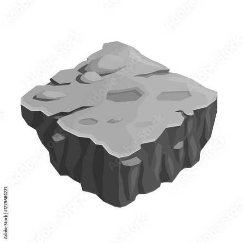isometric stone desert landscape, vector illustration