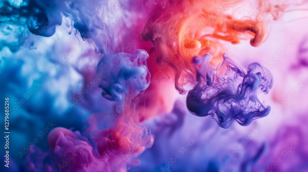 Abstract colorful ink swirling in liquid. Possible use background for design projects Abstract colorful ink swirling in liquid. Possible use background for design projects