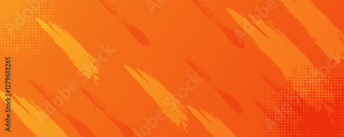 Orange abstract background with grunge texture and modern design illustration template