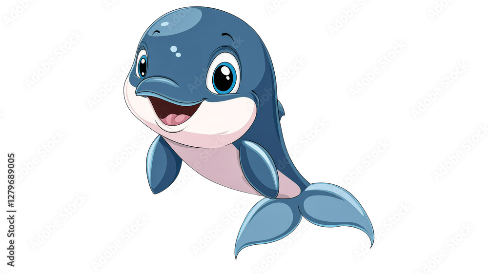 Joyful dolphin swimming in the ocean Joyful dolphin swimming in the ocean