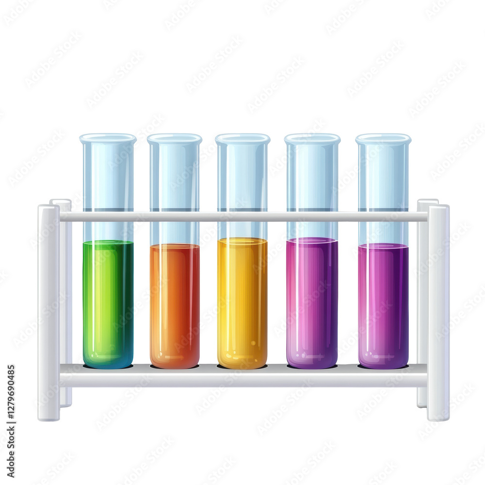 Colorful liquids in test tubes illustrating chemistry experiment Colorful liquids in test tubes illustrating chemistry experiment