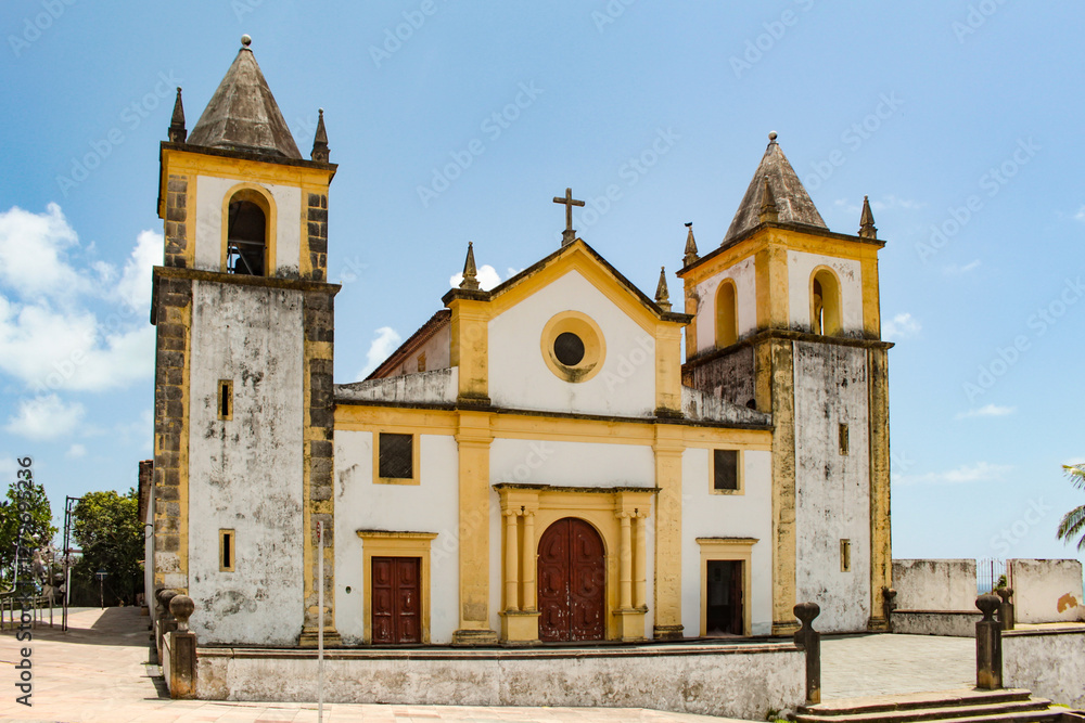 Obraz premium Facade of the Sé Cathedral and Igreja Matriz de São Salvador do Mundo, in the historic center of the city of Olinda, Northeast Brazil