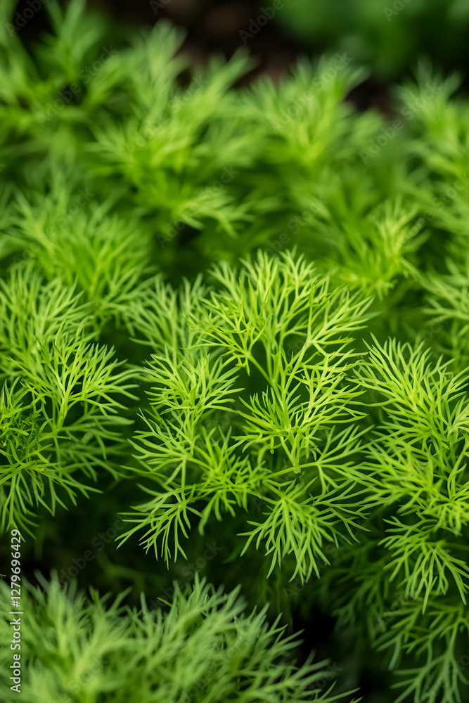 Close-up shot capturing the intricate details of vibrant green dill plants, ideal for culinary-themed projects or nature-inspired designs showcasing freshness and organic growth Close-up shot capturing the intricate details of vibrant green dill plants, ideal for culinary-themed projects or nature-inspired designs showcasing freshness and organic growth