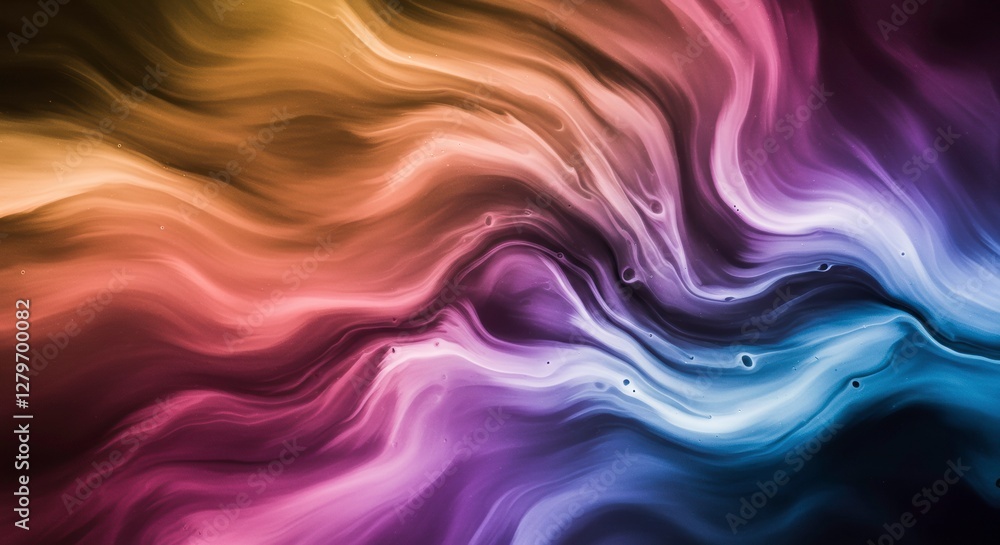 Obraz premium Colorful Fluid Abstract: A vibrant and dynamic fluid abstract in a rainbow of colors, creating a mesmerizing visual effect that evokes a sense of movement and energy.
