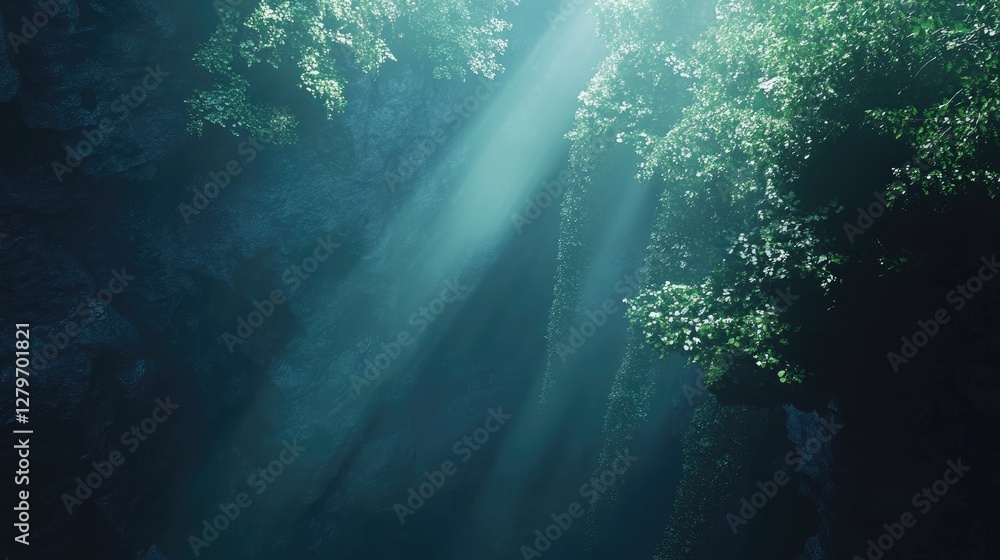 Obraz premium A high canopy view of a dense rainforest, treetops stretching into the distance.