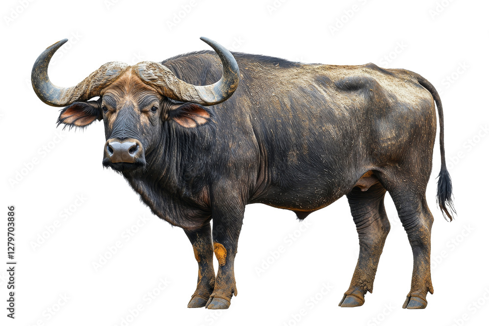 Majestic buffalo standing in a natural pose Majestic buffalo standing in a natural pose