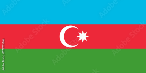 A vector flag of Azerbaijan with accurate dimensions and official color. File can be used for digital editing and/or printing of any size