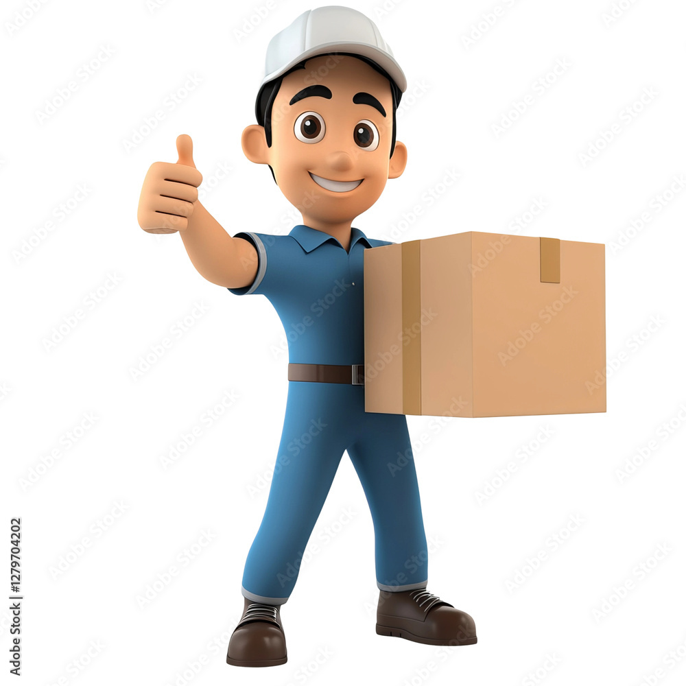 funny cartoon delivery, isolated on transparent background funny cartoon delivery, isolated on transparent background