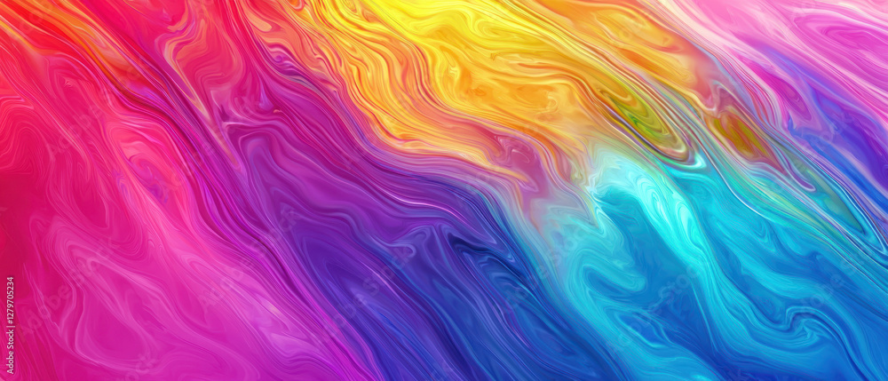 An Abstract rainbow fluid simulation creates swirling patterns with vibrant colors and smooth textures, evoking sense of motion An Abstract rainbow fluid simulation creates swirling patterns with vibrant colors and smooth textures, evoking sense of motion
