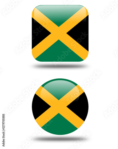 set 3d look flag of jamaica
