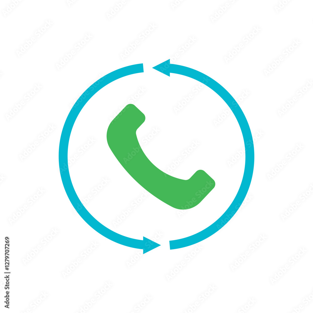 Illustration design of phone and arrow for use to customers service icon symbol, contact service, call centre vector flat icon design. Illustration design of phone and arrow for use to customers service icon symbol, contact service, call centre vector flat icon design.