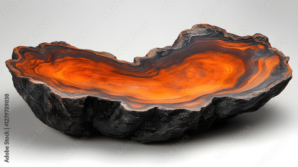 Fototapeta premium Unique Artistic Bowl Made from Beautifully Layered Wood Grain