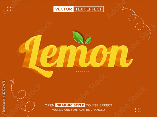 lemon editable text, font effect, 3d text for title