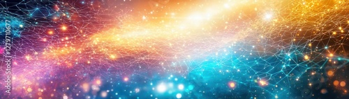 Wallpaper Mural Futuristic cosmic string theory, glowing intergalactic webs, holographic quantum patterns Torontodigital.ca