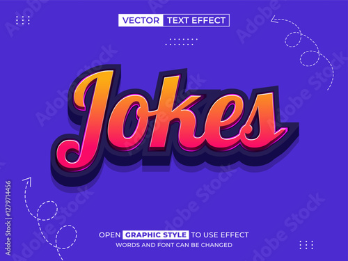 jokes editable text, text effect, 3d text for title