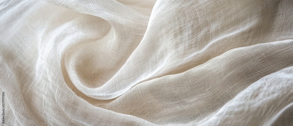 Silky white fabric with intricate textured patterns. Silky white fabric with intricate textured patterns.