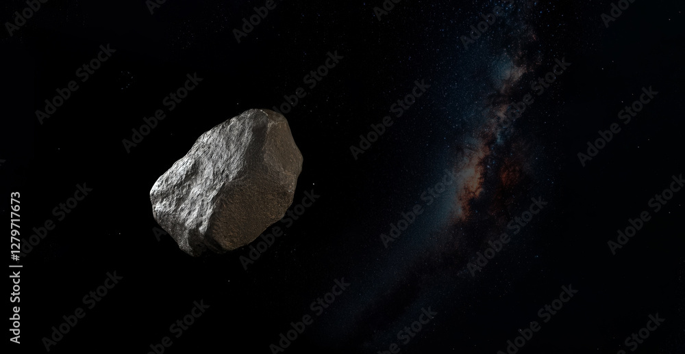 Naklejka premium meteorite heading towards earth seen from space