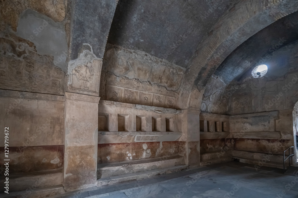 Fototapeta premium Pompeii the ancient Roman city affected by the eruption of Mount Vesuvius near Naples Italy