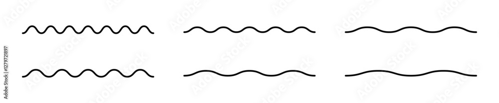 Curved lines. Wavy, zig-zag lines, stripes vector element. Vector water waves. Set of wavy zigzag lines. Vector zigzag lines and waves. Curved lines. Wavy, zig-zag lines, stripes vector element. Vector water waves. Set of wavy zigzag lines. Vector zigzag lines and waves.