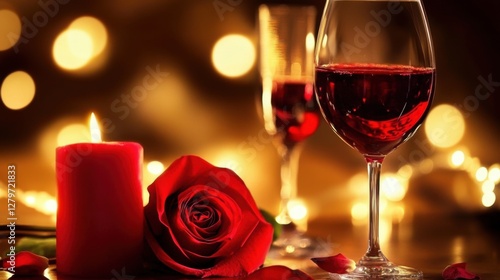 Wallpaper Mural Wine glass and candlelight Torontodigital.ca