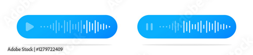 Voice message icons. Voice message illustration. Voice message, audio chat interface.  Audio chat, speech sound wave. Sound waves.