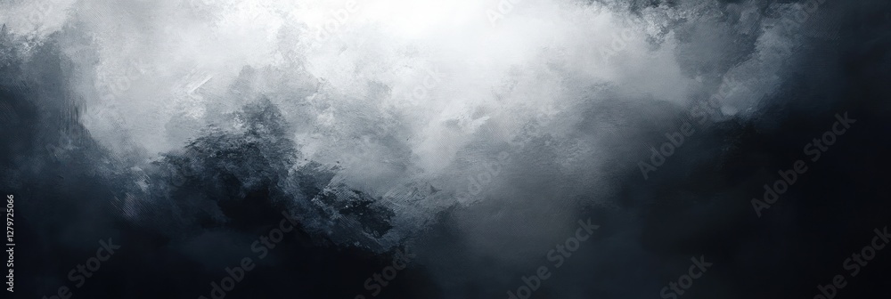 Fototapeta premium Abstract Grey and Black Textured Landscape Painting