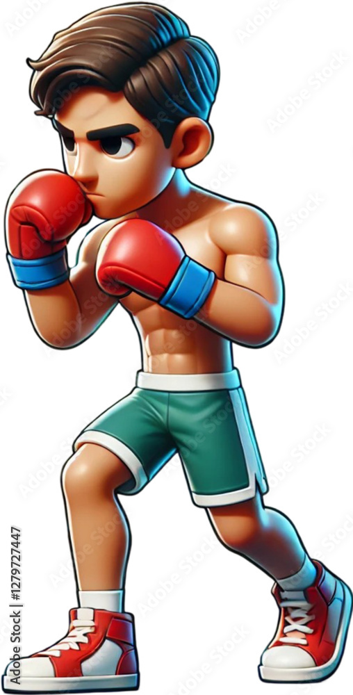 young boxer with boxing gloves