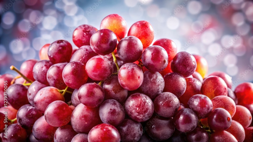 Isolated red grapes in sharp focus, captured with macro photography for breathtaking detail and bokeh effect. Isolated red grapes in sharp focus, captured with macro photography for breathtaking detail and bokeh effect.