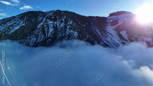 Sunrise over clouds on Mount Kilimanjaro