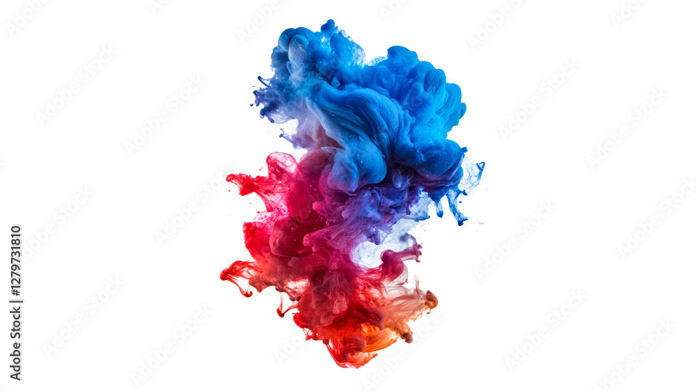 Vivid ink swirls in water create art