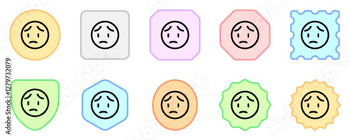Editable worry, sad face expression emoticon vector icon. Part of a big icon set family. Part of a big icon set family. Perfect for web and app interfaces, presentations, infographics, etc